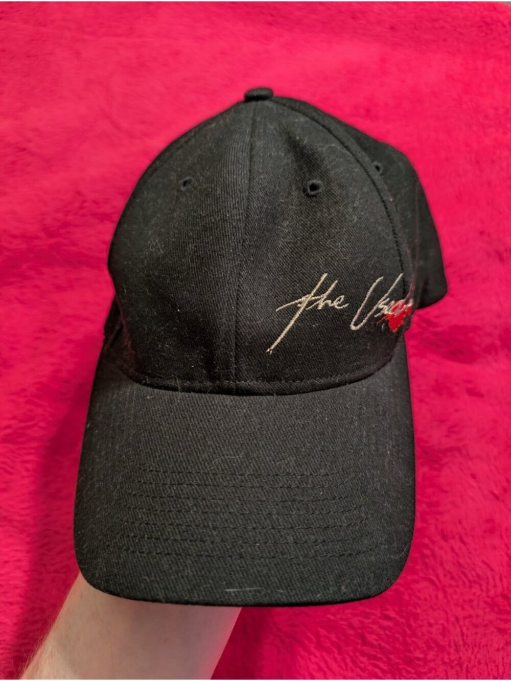 Vintage 2005 The Used Band Hat Bio Domes Black Red Splatter Stretch Fit Cap S M